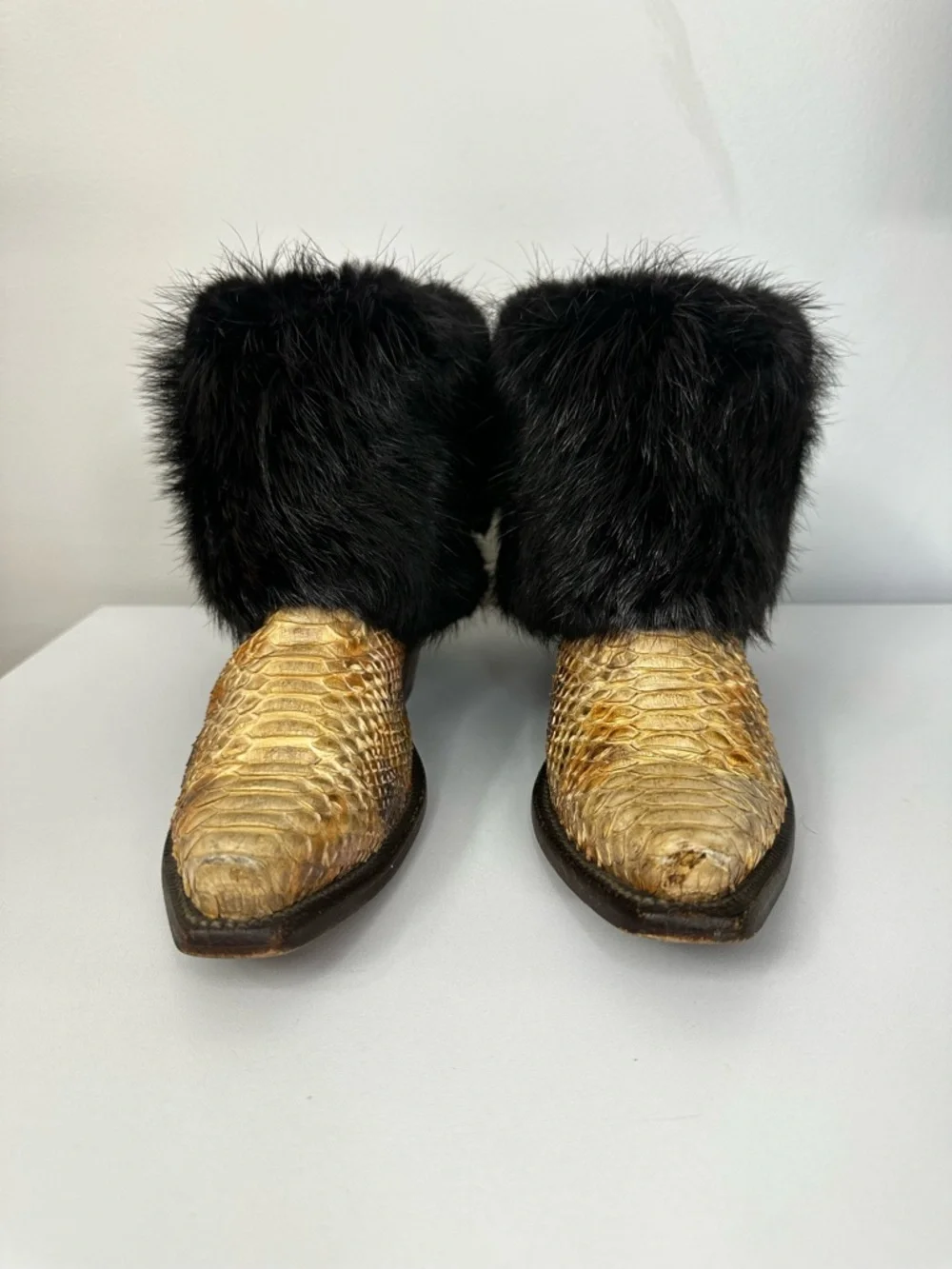 Lucchese Boots Exotic Fur Canty Western Heel Women’s Size 9.5 - Picture 3 of 13